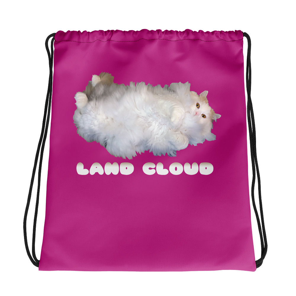 ‘Land Cloud’ Berry Drawstring Bag