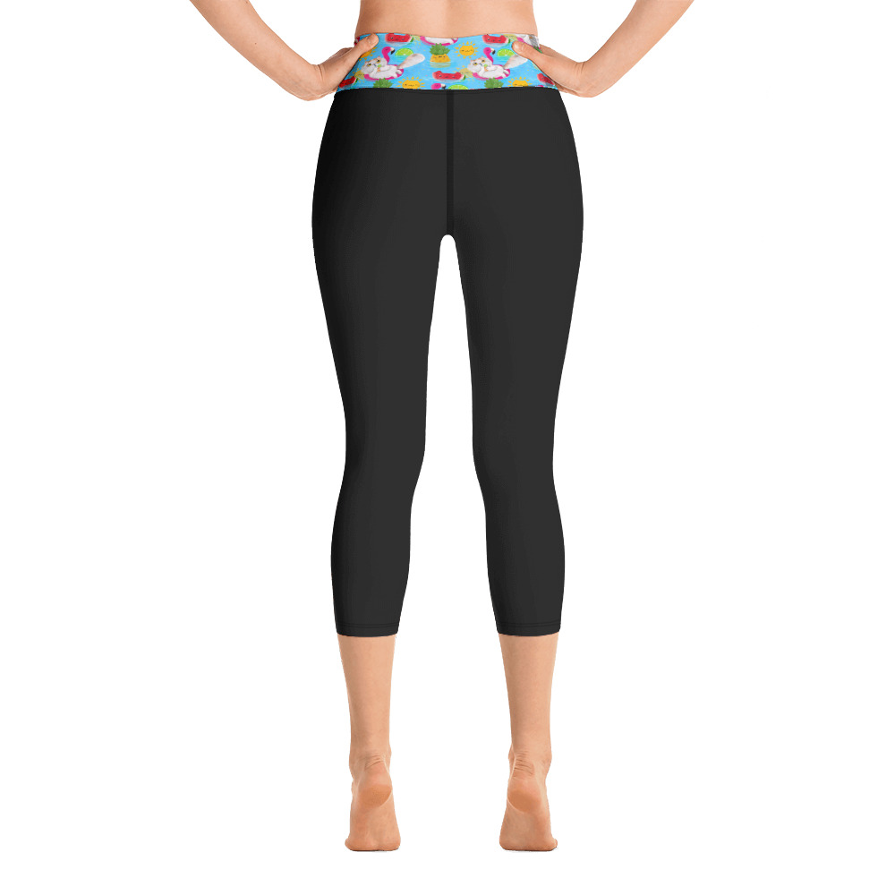 Pool Party Yoga Capri Leggings (Black) - Sophielovestuna