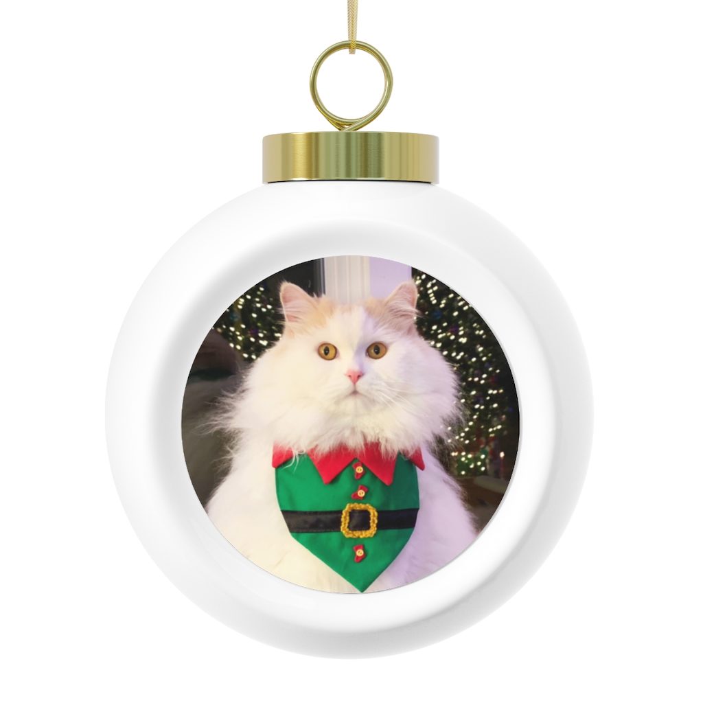 Lou the Elf Christmas Ball Ornament